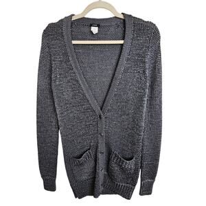 J. Crew Womens Open Knit Cardigan Sweater Sz XS Preppy Minimalist Dark Academia